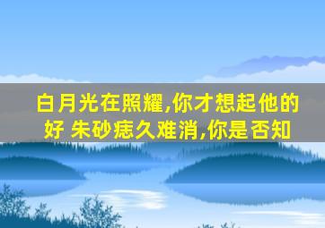 白月光在照耀,你才想起他的好 朱砂痣久难消,你是否知